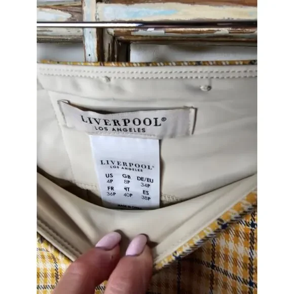 Liverpool LA Plaid Pencil Skirt with Slendering Waistband Ladies size 4P - Picture 3 of 8